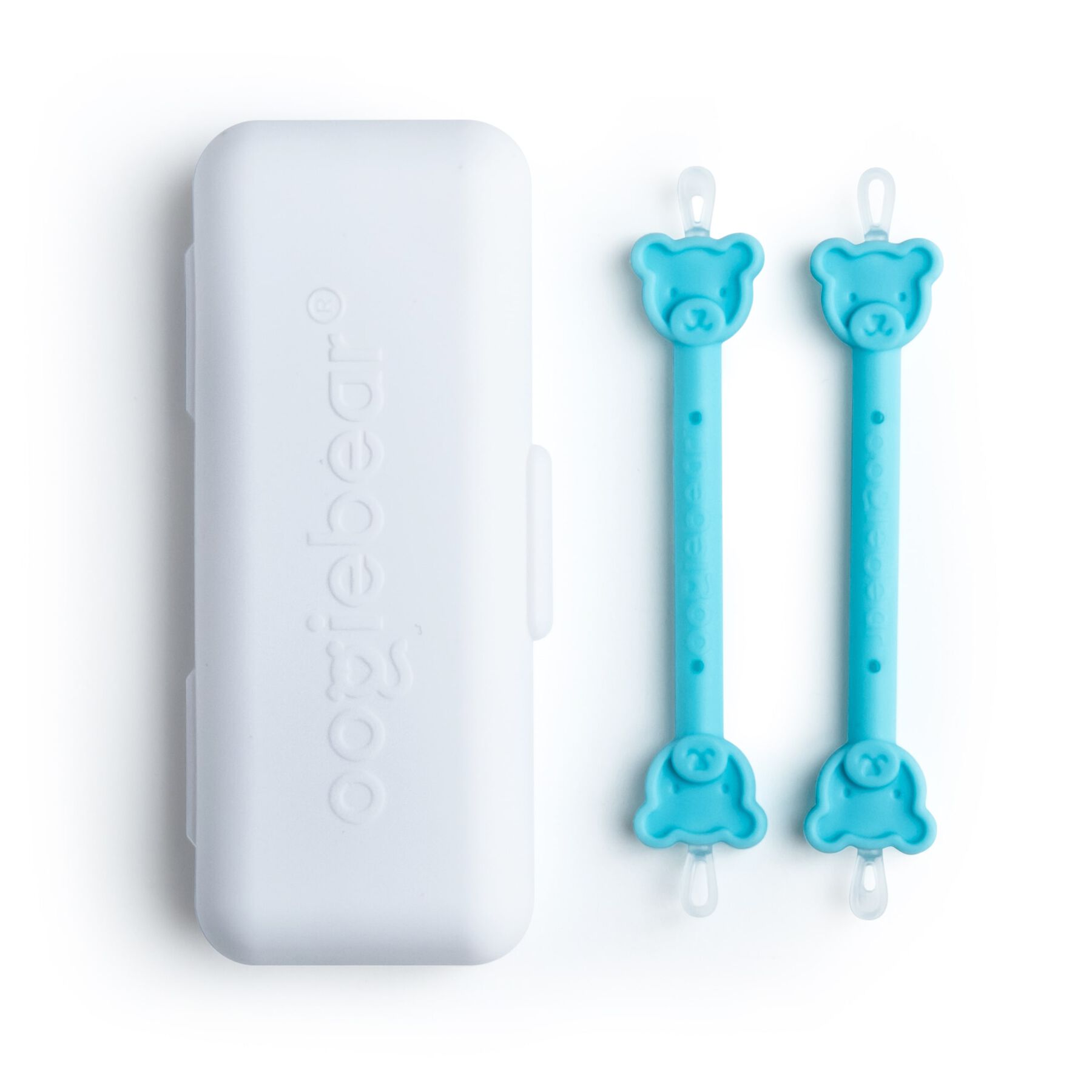 Oogiebear Baby Booger Picker with Case, 2Pack, Blue/Blue